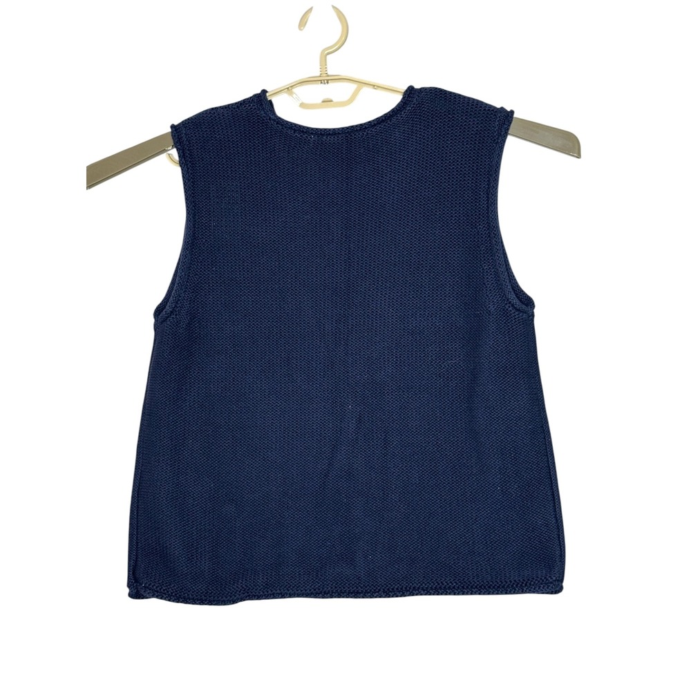 NWT Abercrombie & Fitch Womens Rolled Hem Crochet Knit Cottagecore Preppy Ble - Picture 7 of 11